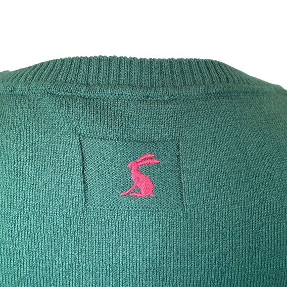Joules Miranda green long sleeve pullover knit fox sweater women's size 12 - Picture 6 of 10